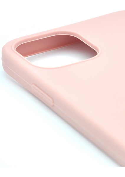 iPhone 12 Uyumlu Düz Renk Esnek Yumuşak Silikon Kılıf Rubber Pembe