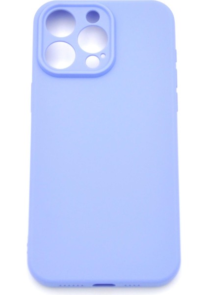 iPhone 14 Pro Uyumlu Düz Renk Esnek Yumuşak Silikon Kılıf Rubber Açık Mor fiyatları