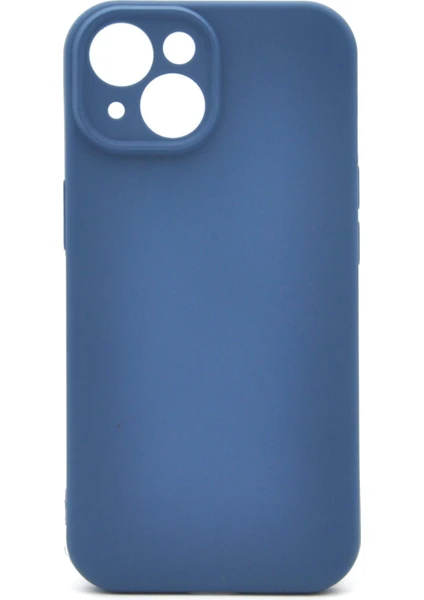 NOVKA Phone Accessories  iPhone 15 Uyumlu Düz Renk Esnek Yumuşak Silikon Kılıf  Rubber Indigo Mavi