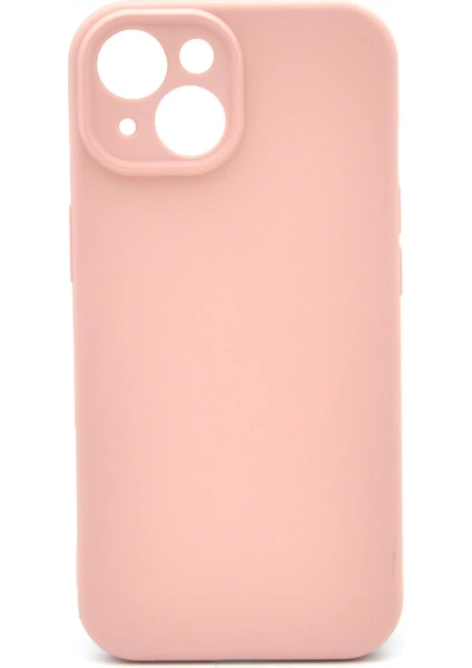 NOVKA Phone Accessories  iPhone 15 Uyumlu Düz Renk Esnek Yumuşak Silikon Kılıf  Rubber Pembe