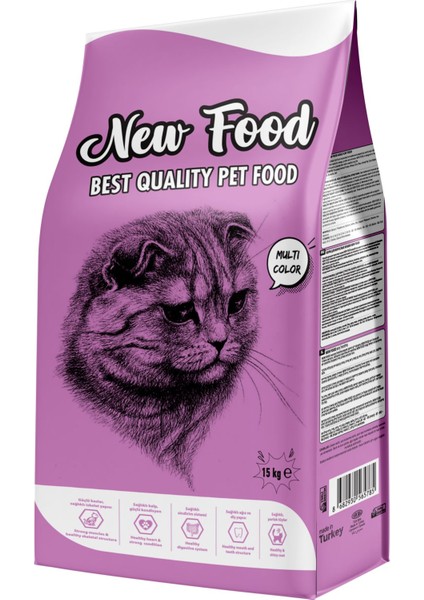 New Food Multıcolor Best Qualıty Pet Food Yetişkin Kedi Maması 15 kg