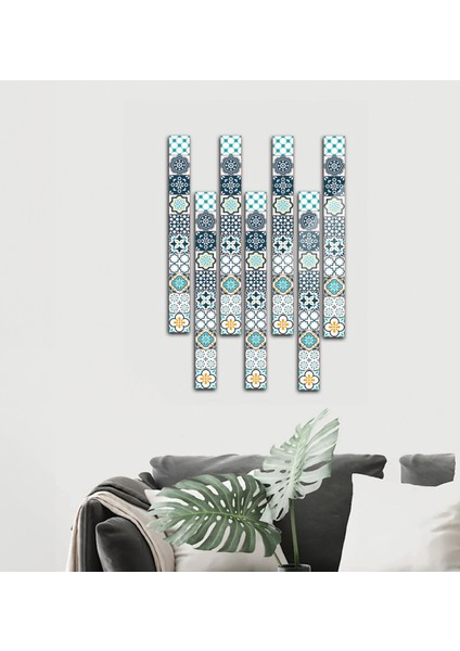 Dekor Camı | Modern Çini Desen | 7'li Takım | 5cm x 50CM