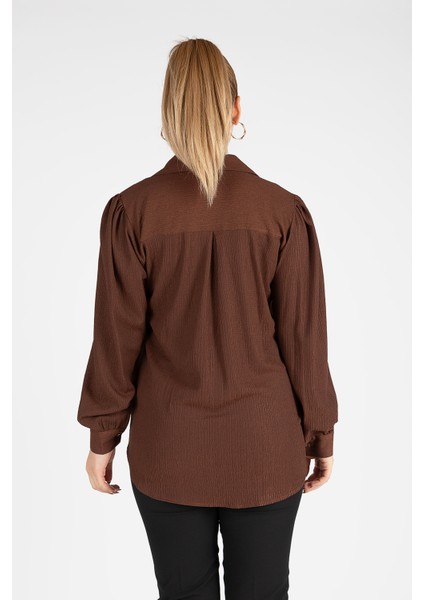 Kadın Bağlamalı Gömlek Kahverengi indirimleri