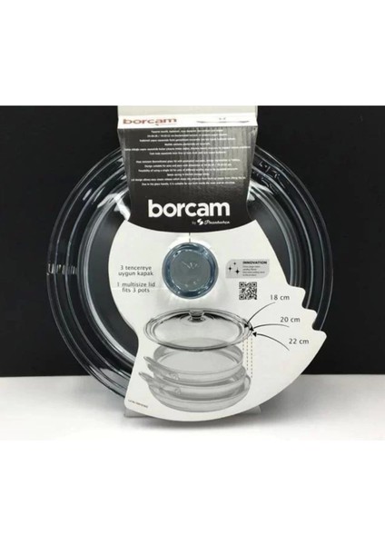 590220 Borcam Tencere Kapağı 18-20 22CM Tekli