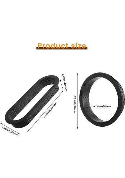 Adet Yuvarlak ve Oval Tart Yüzükler Isıya Dayanıklı Delikli Kek Mus Halkası Yapışmaz Bakeware Mini Kek Kalıbı Kek Halkaları, (Yurt Dışından)