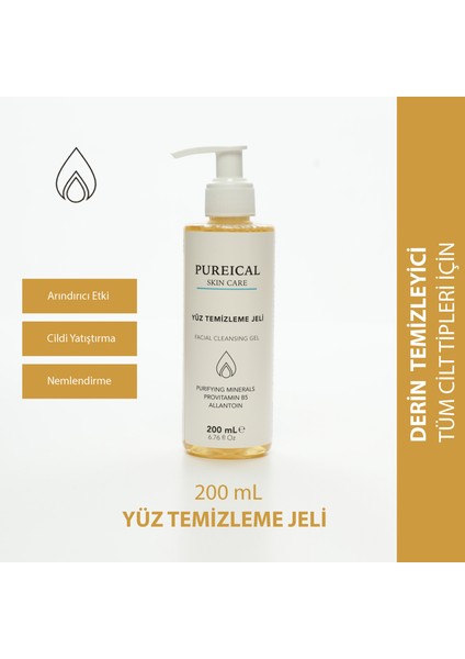 Yüz Temizleme Jeli, Mineral Kompleks, Derin Temizleme, Provitamin B5, Allantoin 200 ml