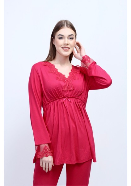 Vişne Hamile Lohusa Pijama Takımı