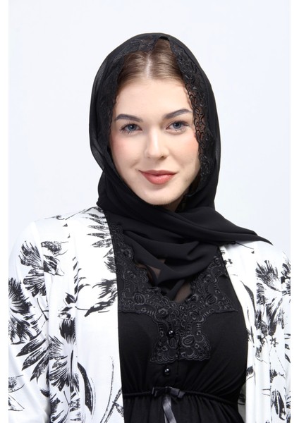 Siyah Tesettürlü Sabahlıklı Hamile Lohusa Pijama Takımı modelleri