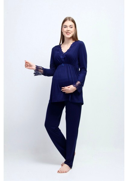 Lacivert Hamile Lohusa Pijama Takımı fiyatları