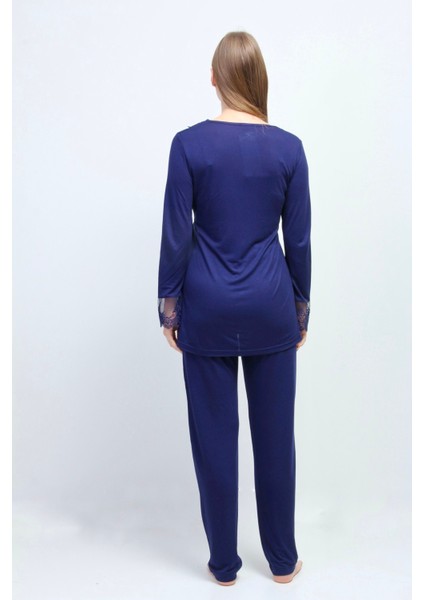 Lacivert Hamile Lohusa Pijama Takımı modelleri