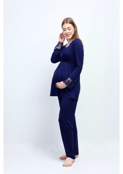Lacivert Hamile Lohusa Pijama Takımı fırsatları
