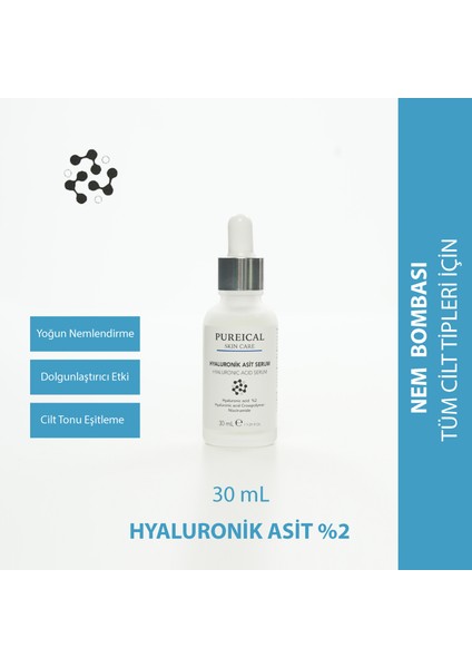 Hyaluronik Asit Serum, Filler, Niacinamide, Hyaluron ,%2 Hyaluronik Asit, Nemlendirici, Dolgunlaştırıcı Serum 30 ml