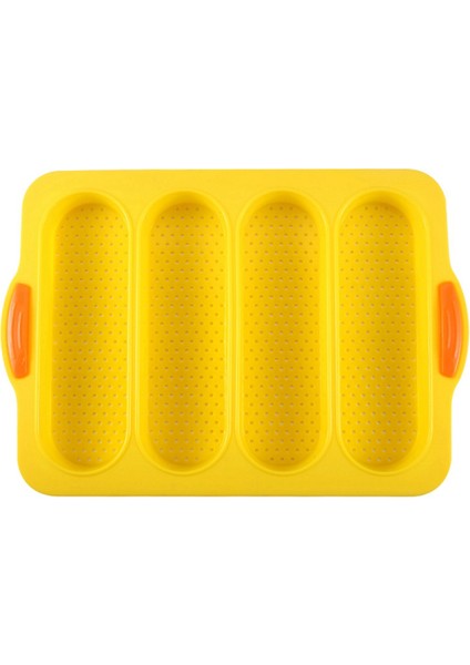 Silikon Somun Tava Fırın Tepsisi Fransız Baget/sosisli Sandviç Çöreği, Yapışmaz ve Kolay Temizlenebilir ve Isıya Dayanıklı, Sarı, (Yurt Dışından)