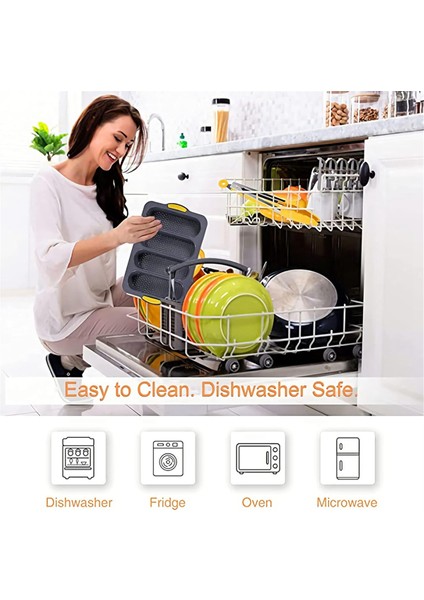 Silikon Somun Tava Fırın Tepsisi Fransız Baget/sosisli Sandviç Çöreği, Yapışmaz ve Kolay Temizlenebilir ve Isıya Dayanıklı, Sarı, (Yurt Dışından) fırsatları