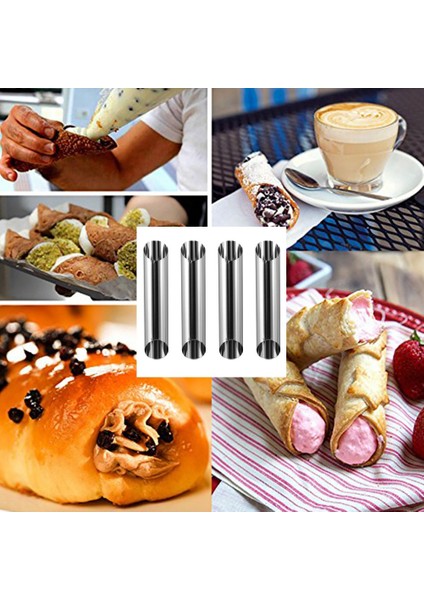 30 Adet Cannoli Tüpler Formları Seti Paslanmaz Çelik Yapışmaz Krem Boynuz Danimarka Pasta Kabuk Kremalı Rulo, (Yurt Dışından)