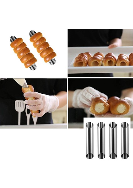 30 Adet Cannoli Tüpler Formları Seti Paslanmaz Çelik Yapışmaz Krem Boynuz Danimarka Pasta Kabuk Kremalı Rulo, (Yurt Dışından)