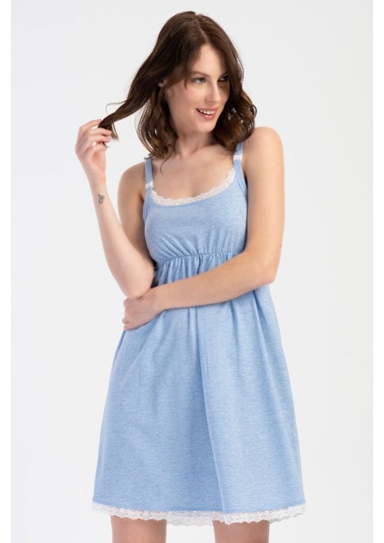 Kadın Ip Askılı Dantelli Hamile Gecelik , 401043