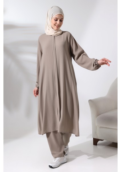 Kadın Hac ve Umre Kıyafeti Tesettür Ikili Takım Vizon fırsatları