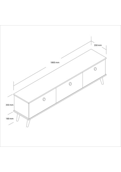 1370 Lexus 180 cm (Ahşap Ayaklı) Tv Ünitesi Hat - Kaplan