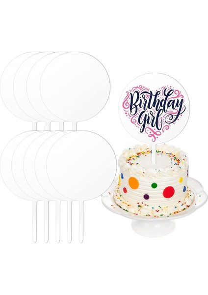 Yuvarlak Akrilik Kek Toppers Temizle Boş Daire Dıy Kek Topper Özel Düğün ve Doğum Günü Partisi Için Boşluklar, (Yurt Dışından) fiyatları