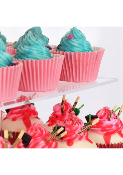 Katmanlı Akrilik Cupcake Standı, Doğum Günü, Bebek Partisi, Çay Partisi ve Düğün Dekoru Için Kare Cupcake Teşhir Standı, (Yurt Dışından) indirimleri