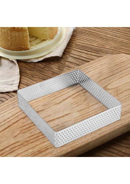 6 Adet Kare Paslanmaz Çelik Gözenekli Tart Yüzük Alt Kule Pasta Kek Kalıbı Fransız Pişirme Ev Tart Yüzük, (Yurt Dışından)