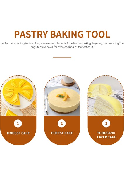 6 Adet Kare Paslanmaz Çelik Gözenekli Tart Yüzük Alt Kule Pasta Kek Kalıbı Fransız Pişirme Ev Tart Yüzük, (Yurt Dışından)