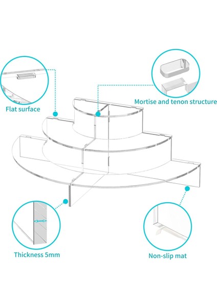 Akrilik Teşhir Standı, Şeffaf Akrilik Ayaklar Yarım Ay Sunucu Cupcake Tatlı Teşhir Veya Koleksiyonlar Için Standı, (Yurt Dışından) fiyatları