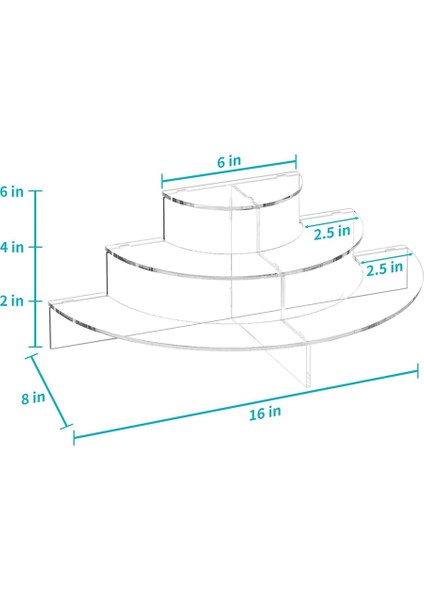 Akrilik Teşhir Standı, Şeffaf Akrilik Ayaklar Yarım Ay Sunucu Cupcake Tatlı Teşhir Veya Koleksiyonlar Için Standı, (Yurt Dışından) fırsatları