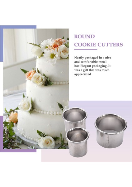 Çerez Bisküvi Kesici Seti, Yuvarlak Paslanmaz Çelik Pasta Yüzükler 12 Parça Donut Hamur Işleri Fondan Kek Için Yuvarlak Kutu Ile, (Yurt Dışından) indirimleri