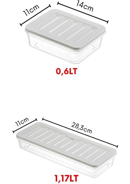 6'li Set Freshbox Mikrodalga ve Difrize Uygun Saklama Kabı Set 1