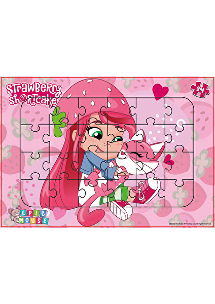 Çilek Kız Eğitici 2li Puzzle Seti - Yeni Başlayacaklara - 2 x 24 Parça Frame Puzzle/yapboz