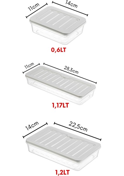 6'lı Set Freshbox Mikrodalga ve Difrize Uygun Saklama Kabı Set 4