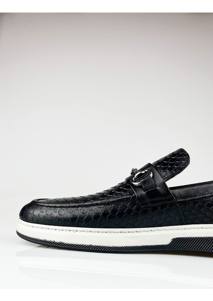 Deri Siyah Ultra Rahat Erkek Günlük Loafer Ayakkabı fırsatları