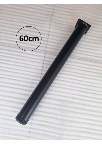 4 ADET-60CM Metal Boru Ayak-Masa Ayağı-Siyah Renk-Ayarlanabilir.(Çap:6cm)