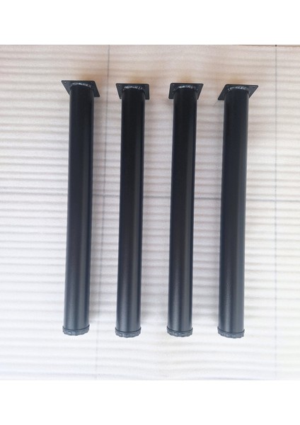 4 ADET-60CM Metal Boru Ayak-Masa Ayağı-Siyah Renk-Ayarlanabilir.(Çap:6cm)