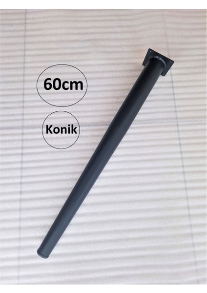 4 ADET-60CM Metal Konik Ayak-Masa Ayağı-Siyah Renk(Çap: 5,1cm)