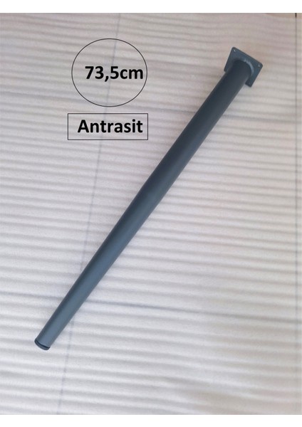 4 Adet-73,5cm Metal Konik Ayak-Masa Ayağı-Antrasit Renk(Çap:5,1cm)