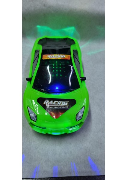 Oyuncak Yarış Arabası Pilli Çarptıkça Yön Değiştiren 3D Işıklı Sesli Yarış Arabası