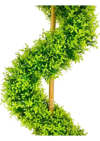 Yapay Ağaç Spiral Şimşir Ağacı Ince Yapraklı 160CM Bambu Saplı Salon Bitkisi Düz Yeşil fırsatları