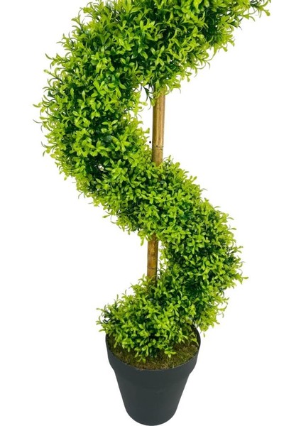 Yapay Ağaç Spiral Şimşir Ağacı Ince Yapraklı 160CM Bambu Saplı Salon Bitkisi Düz Yeşil indirimleri