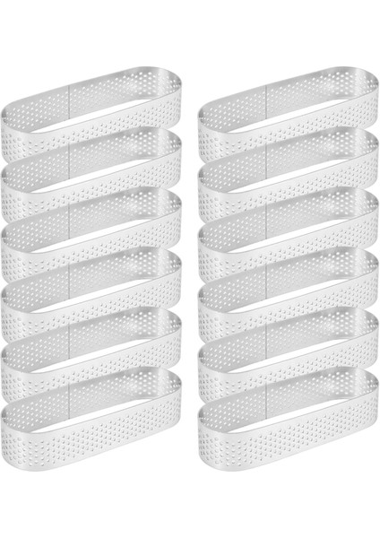 12 Adet Oval Tartlet Fransız Tatlı Mus Meyveli Turta Tart Yüzük Kiş Kek Kalıbı, Paslanmaz Çelik Tart Mus Halkası, (Yurt Dışından) fiyatları