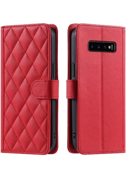 Samsung Galaxy S10 Manyetik Kapak Için Telefon Kılıfı Folyo Cüzdan Kafes El (Yurt Dışından)