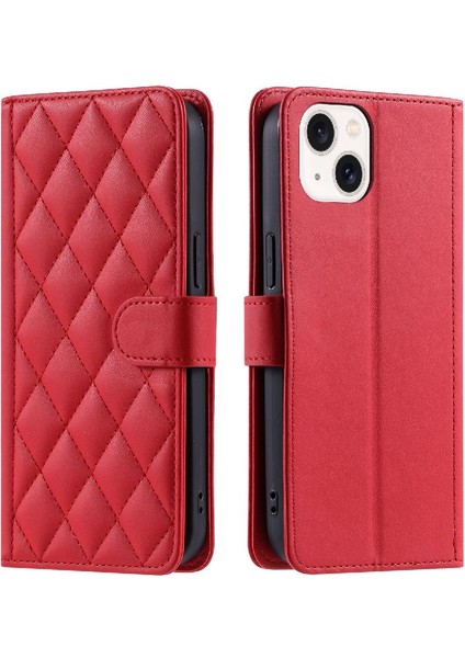 Iphone 14 Için Telefon Kılıfı Artı Kart Yuvaları Tutucu Manyetik El Kayışı Flip (Yurt Dışından)