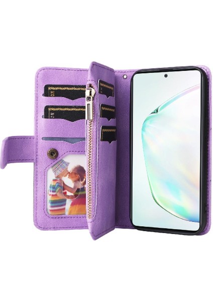 Samsung Galaxy Not 10 Lite Için Kılıf Kart Yuvası Standı ile Dokuz Kart Yuvaları (Yurt Dışından)