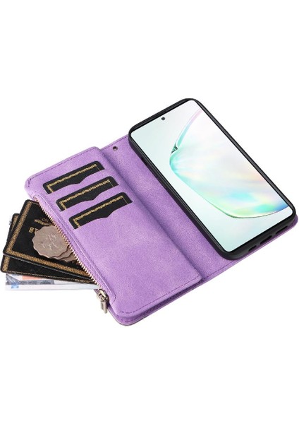 Samsung Galaxy Not 10 Lite Için Kılıf Kart Yuvası Standı ile Dokuz Kart Yuvaları (Yurt Dışından)