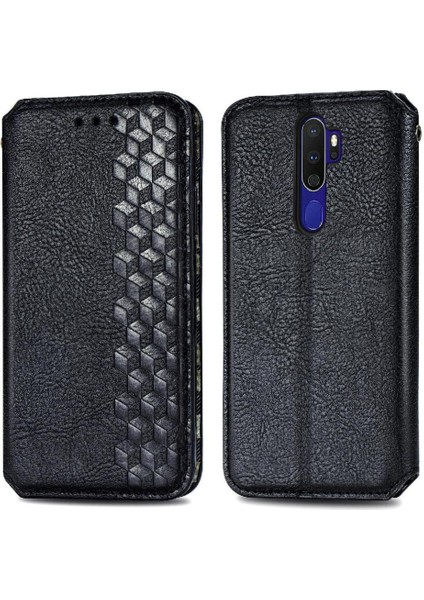 Oppo A5 2020 Zarif Iş Deri Kılıf Kapak Kapak Moda (Yurt Dışından)
