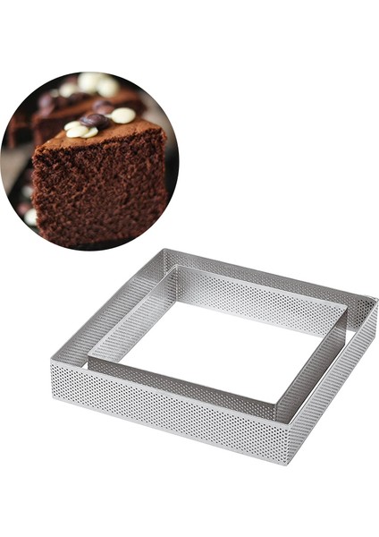 Kare Tartlet Fransız Tatlısı Fare Meyveli Turta Delikli Kiş Kek Kalıbı Tatin Peynir Tavası (140X140X35MM), (Yurt Dışından) modelleri