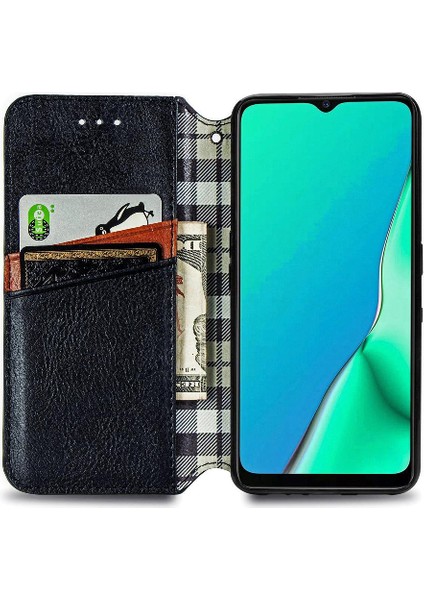 Oppo A5 2020 Zarif Iş Deri Kılıf Kapak Kapak Moda (Yurt Dışından) modelleri