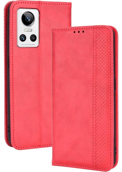 Realme Gt Neo 3 Manyetik Kapatma Cüzdan Pu Deri Için Kılıf (Yurt Dışından)